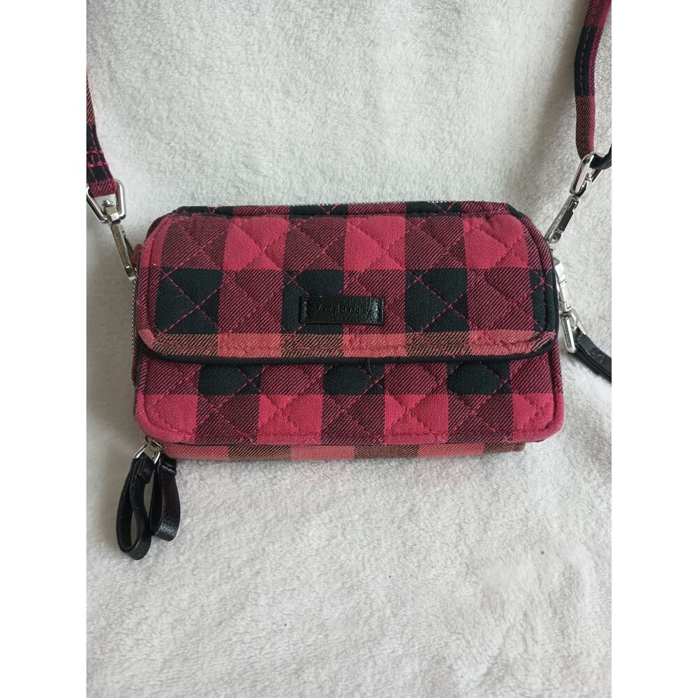 VERA BRADLEY Pink Plaid RFID Wallet Crossbody Purse